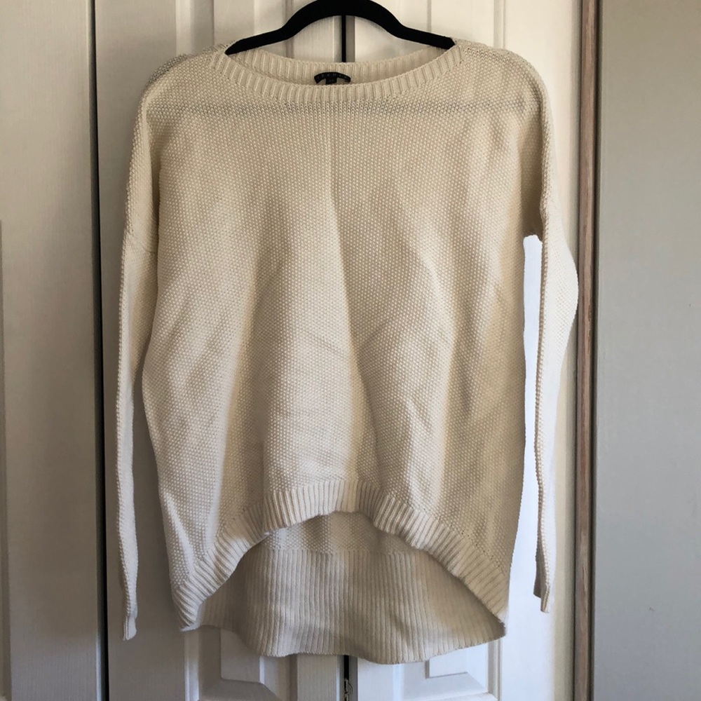 Theory waffle knit cream sweater